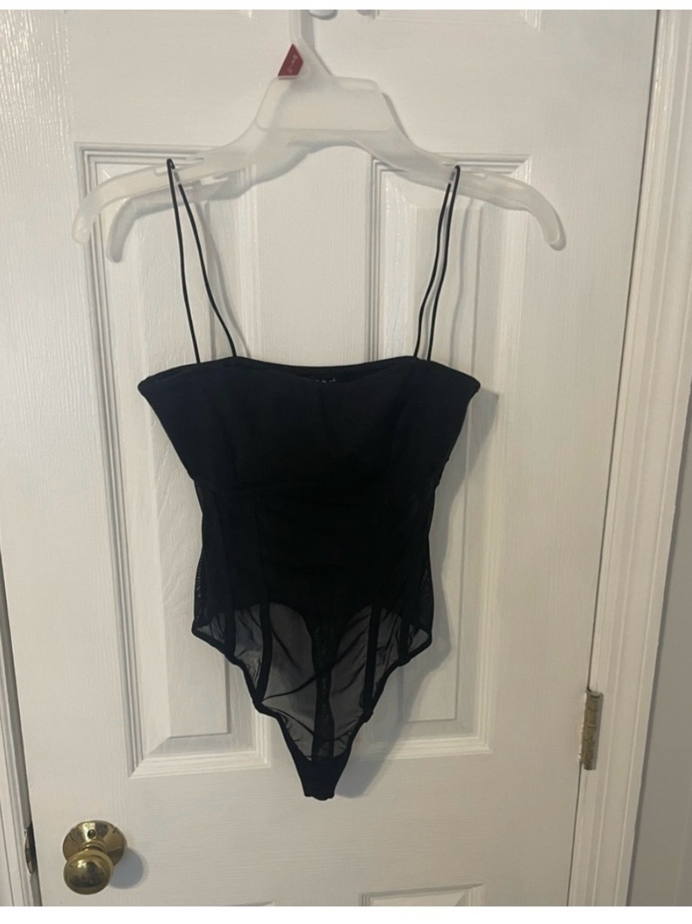 Black Urban Outfitters Out From Under Mesh Corset Bodysuit